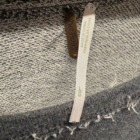 Free People L Red Gray Boat Neck Sweater Alpaca Wool Cotton Boho Preppy Classy - Picture 6 of 8